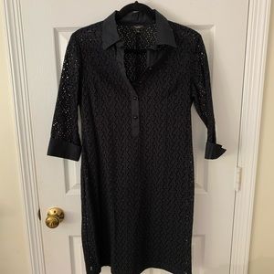 Talbots black eyelet dress